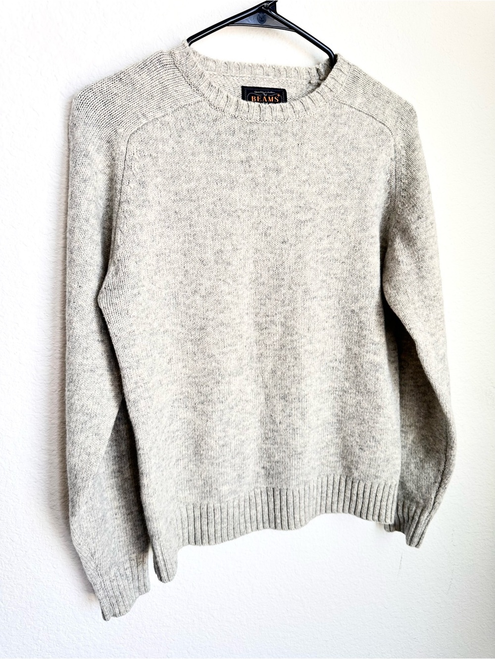 Beams Plus 5 Gauge Crew Knit Wool Crewneck Sweater Japanese Men’s Small - Picture 4 of 12
